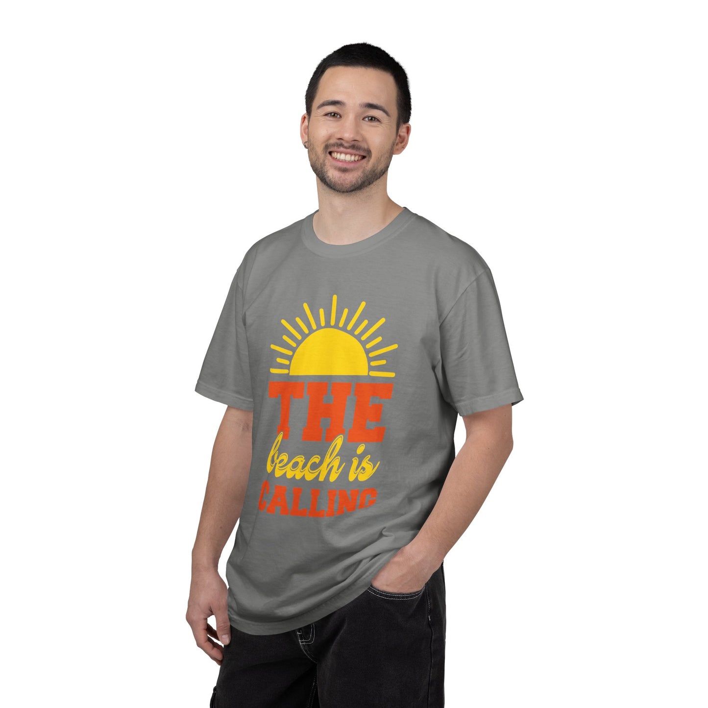 Enjoyable The Beach Is Calling Beach Life Sun Sand Sea Sun Kissed Sea Breeze Beach Sun Glasses Palm Trees Unisex Heavy Cotton T-Shirt