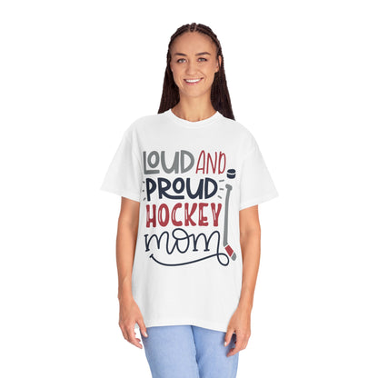 Loud & Proud Hockey Mom Power Play Cheering Stickhandling Sports Tee Legend Unisex Heavy Cotton T-Shirt