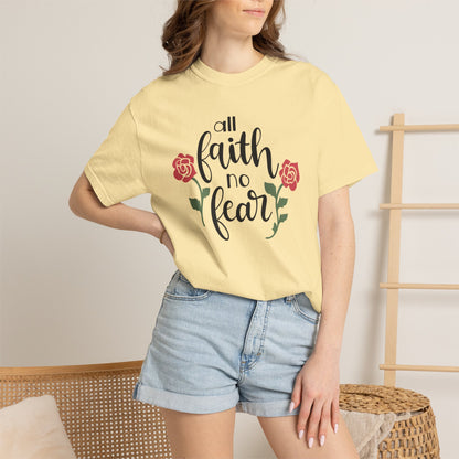All Faith No Fear Stop Wishing Start Doing Action Goal Setting Modern Tee Achievement Self-Improvement Unisex Heavy Cotton T-Shirt