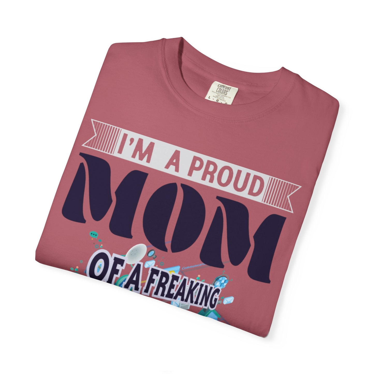 Proud Mom Telecom Engineer Mobile Technology Signal Processing Digital Communication Radio Frequencies Unisex Heavy Cotton T-Shirt