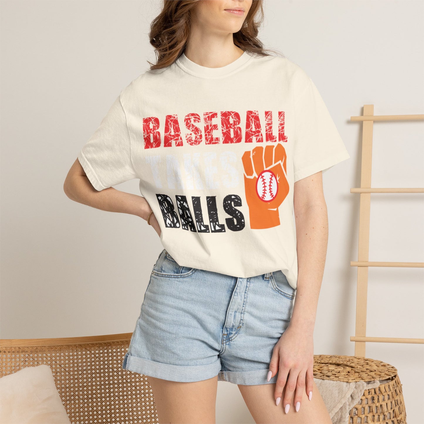 Baseball Takes Ball Defensive Prowess Tee Fielding Excellence Outfield Expertise Unisex Heavy Cotton T-Shirt
