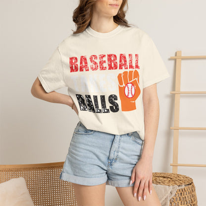 Baseball Takes Ball Defensive Prowess Tee Fielding Excellence Outfield Expertise Unisex Heavy Cotton T-Shirt
