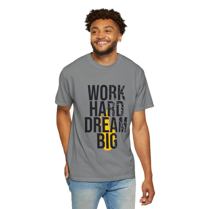 Work Hard Dream Big Creativity Imagination Tee Determination Reach For The Stars Unisex Heavy Cotton T-Shirt