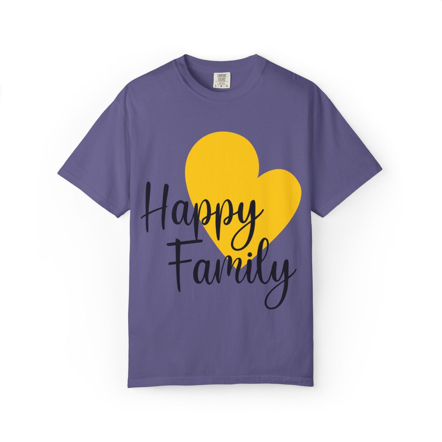 Happy Family Peaceful Paradise Tee Cherished Space Heartfelt Haven Unisex Heavy Cotton T-Shirt