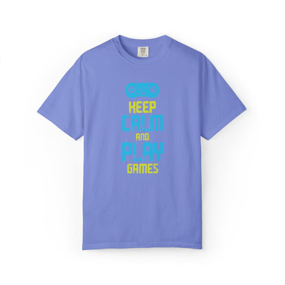Funny Keep Calm And Play Games Pro Gamer Skills Gaming Mindset Sarcastic Gameplay Optimization Unisex Heavy Cotton T-Shirt