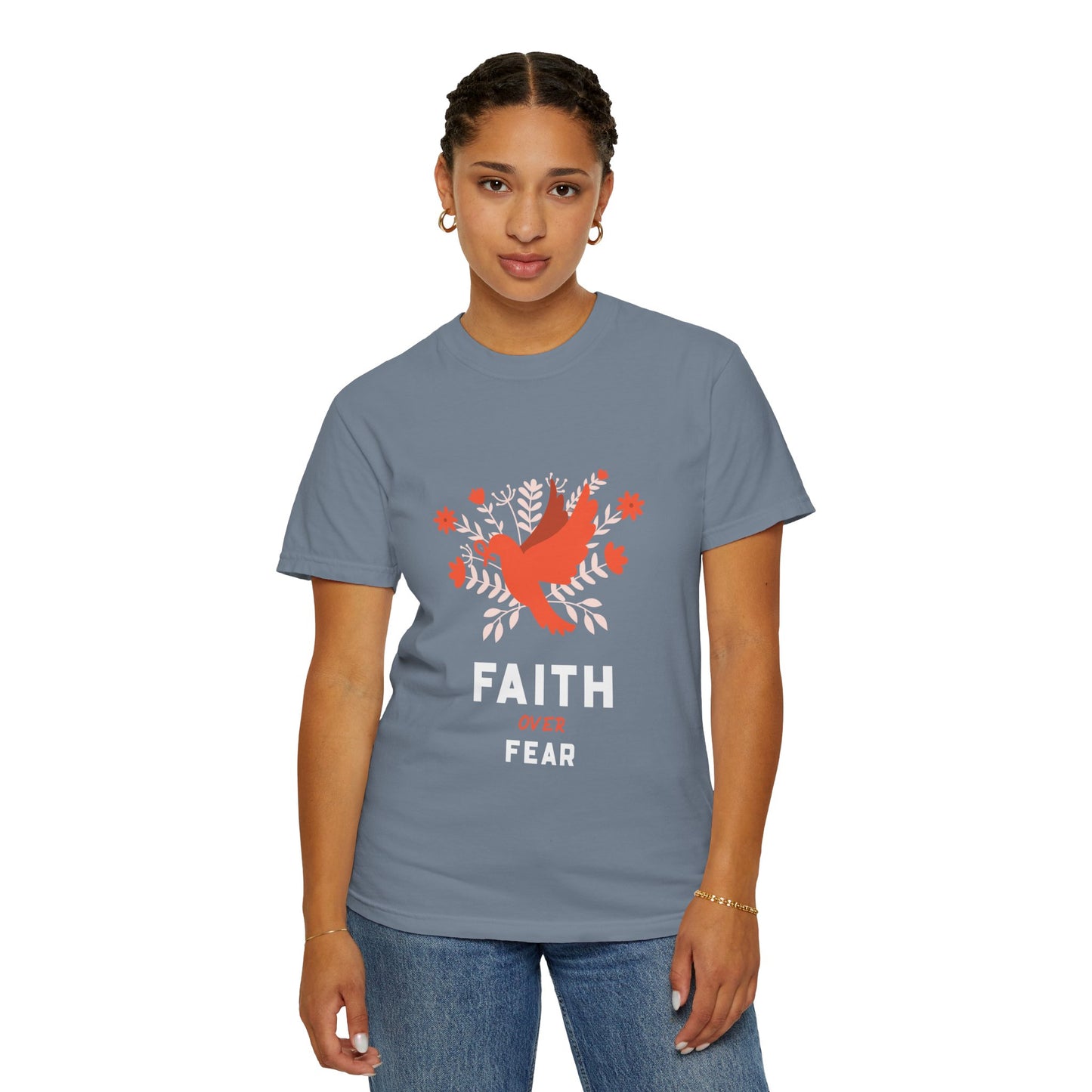 Faith Over Fear Stop Wishing Start Doing Action Goal Setting Modern Tee Achievement Self-Improvement Unisex Heavy Cotton T-Shirt