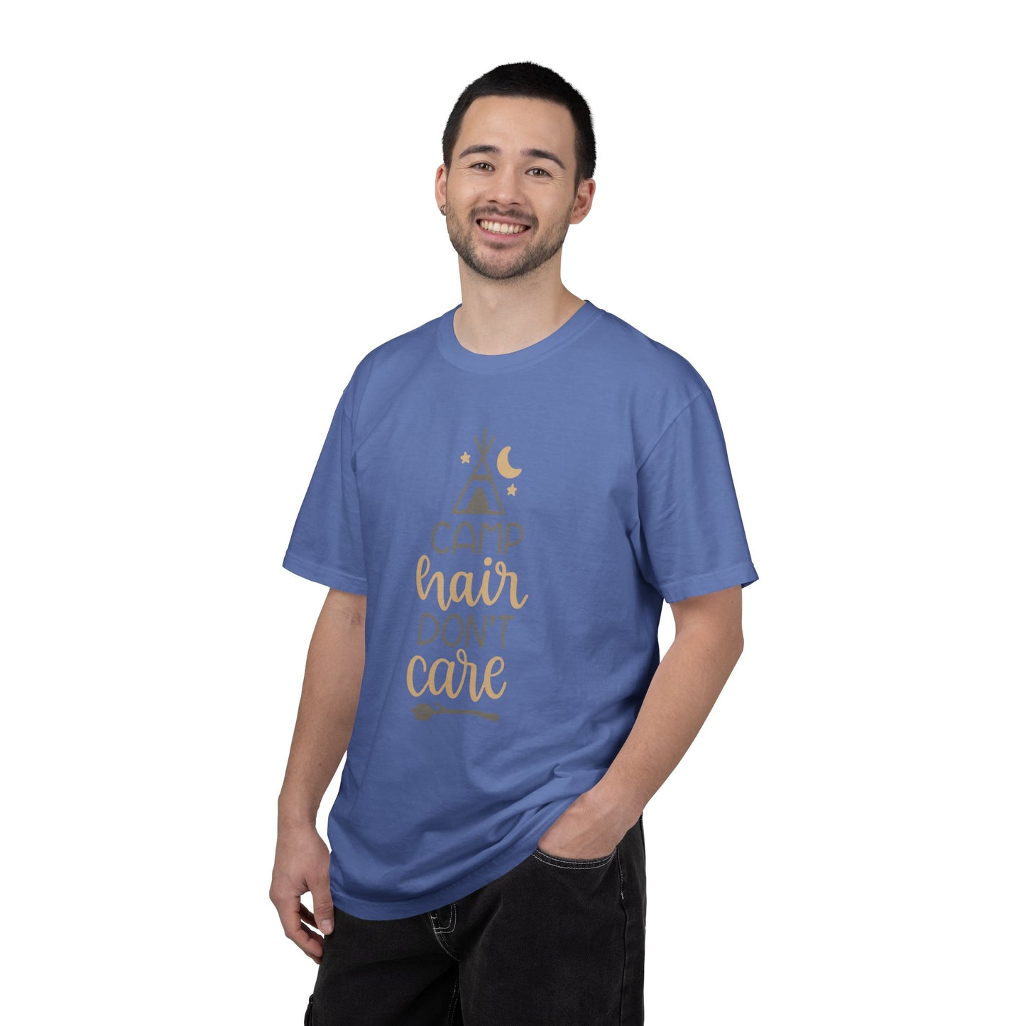 Camp Hair Don’t Care Adventure Mountain Tee Fun Activities Unisex Heavy Cotton T-Shirt