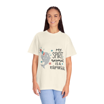 My Spirit Animal Is a Narwhal Unicorn Of The Sea Tusk Tee Inuit Culture Migration Unisex Heavy Cotton T-Shirt