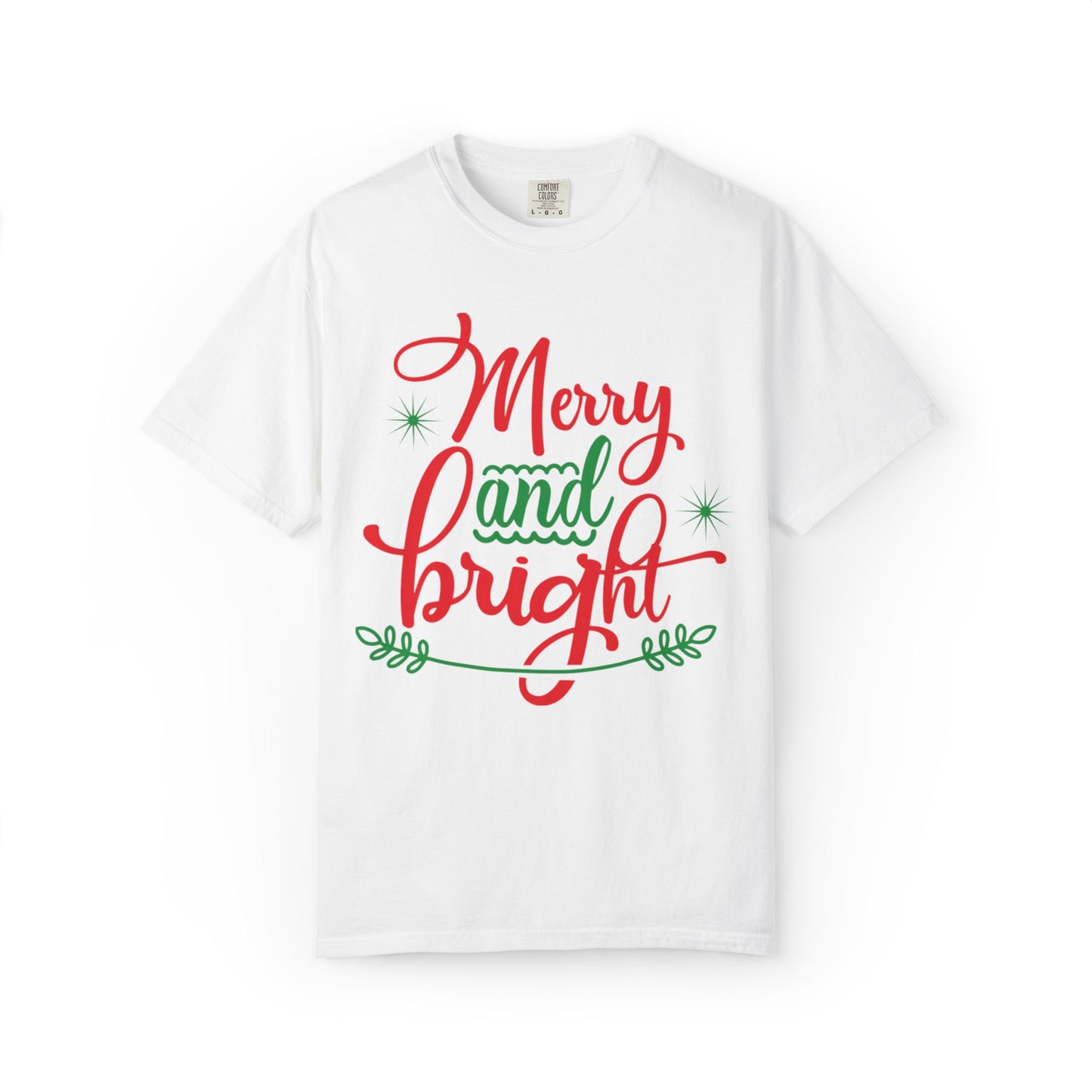 Cheerful Merry & Bright Joyful Christmas Time Christmas Lights Merry Christmas Jesus Birth Unisex Heavy Cotton T-Shirt