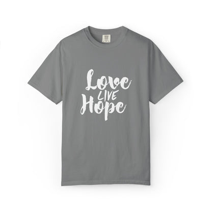 Love live hope Modern Tee Achievement Self-Improvement Unisex Heavy Cotton T-Shirt