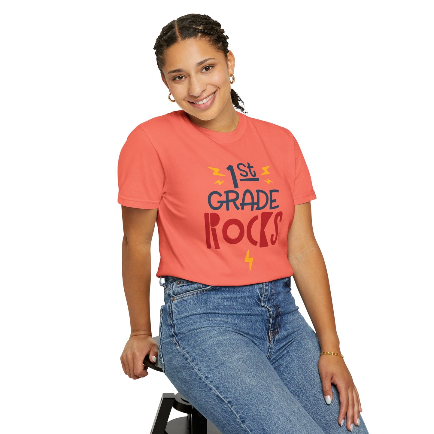 Funny 1st Grade Romeo Learning Legend Super Scholar Junior Geniuses Science Star Student’s Day Unisex Heavy Cotton T-Shirt