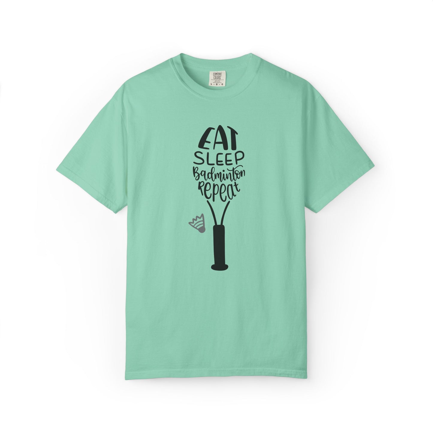 Eat Sleep Badminton Repeat Stay Active Motivation Tee Winning Attitude Sports Dedication Shuttlecock Addiction Unisex Heavy Cotton T-Shirt