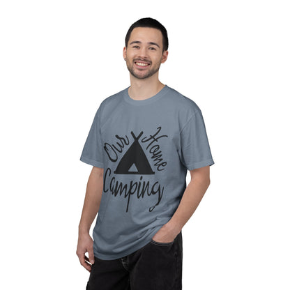 Our Home Camping Freedom Fighter Adventure Lovers Tee Nature Exploration Bonfire Travel Van Unisex Heavy Cotton T-Shirt