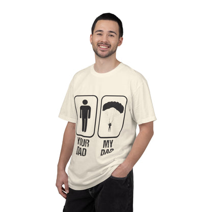 Proud Son Your Dad My Dad Thrill-Seeker Father Parenting Journey Ideal Skydiving Unisex Heavy Cotton T-Shirt