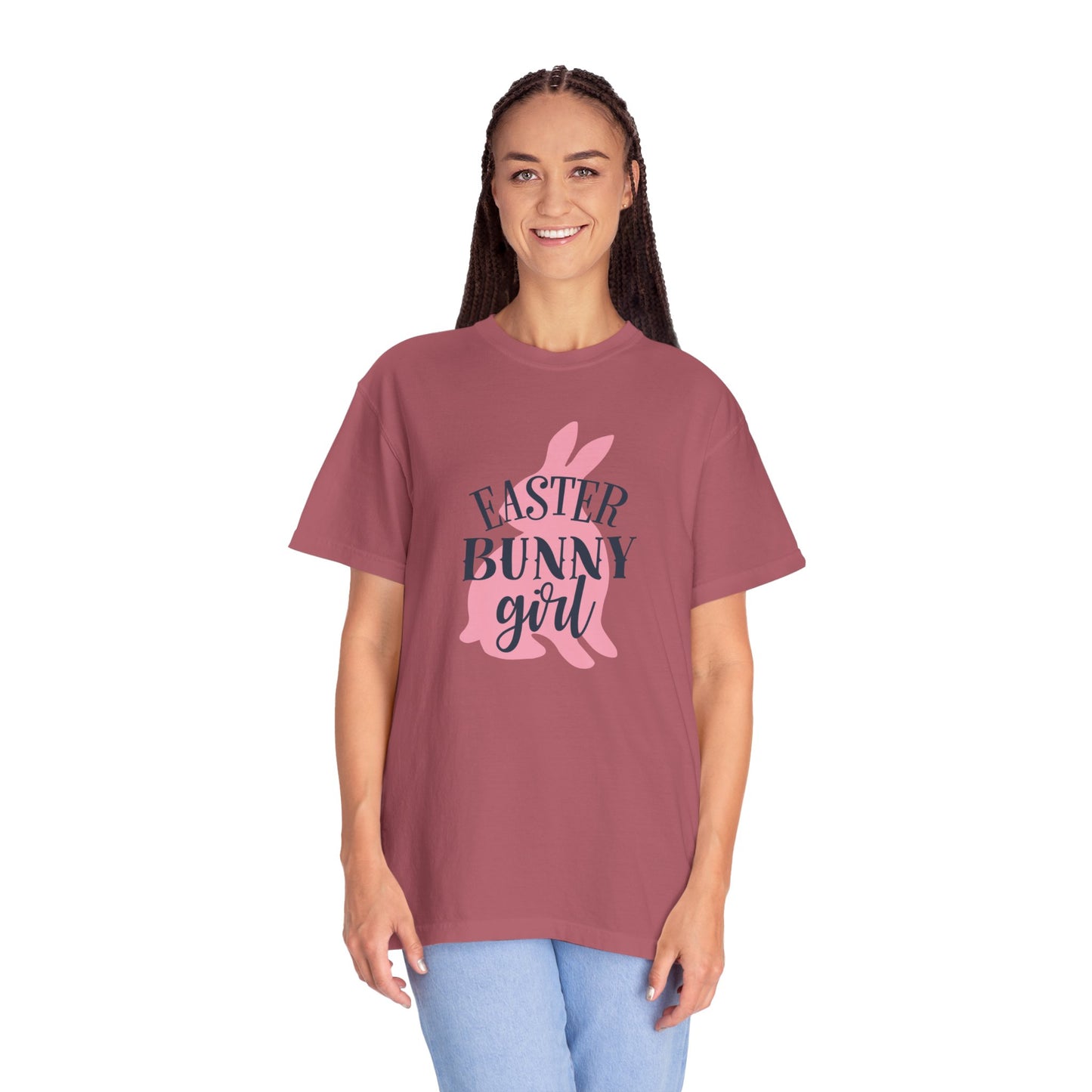 Easter Bunny Girl Holy Week Celebration Spring Festival Tee Christian Holiday Excitement Eggs Good Friday  Unisex Heavy Cotton T-Shirt
