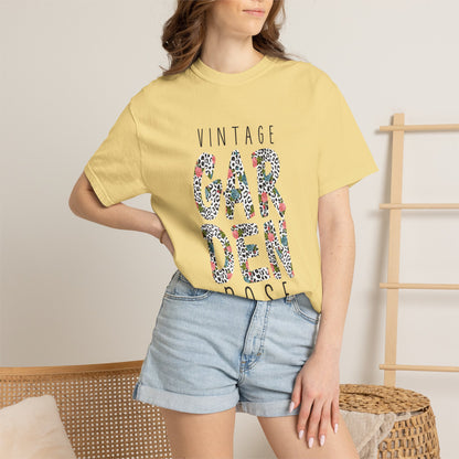 Vintage Garden Rose Heartwarming Lovely Trendy Tee Sweet Charismatic Beautiful Fragrance Happiness Unisex Heavy Cotton T-Shirt