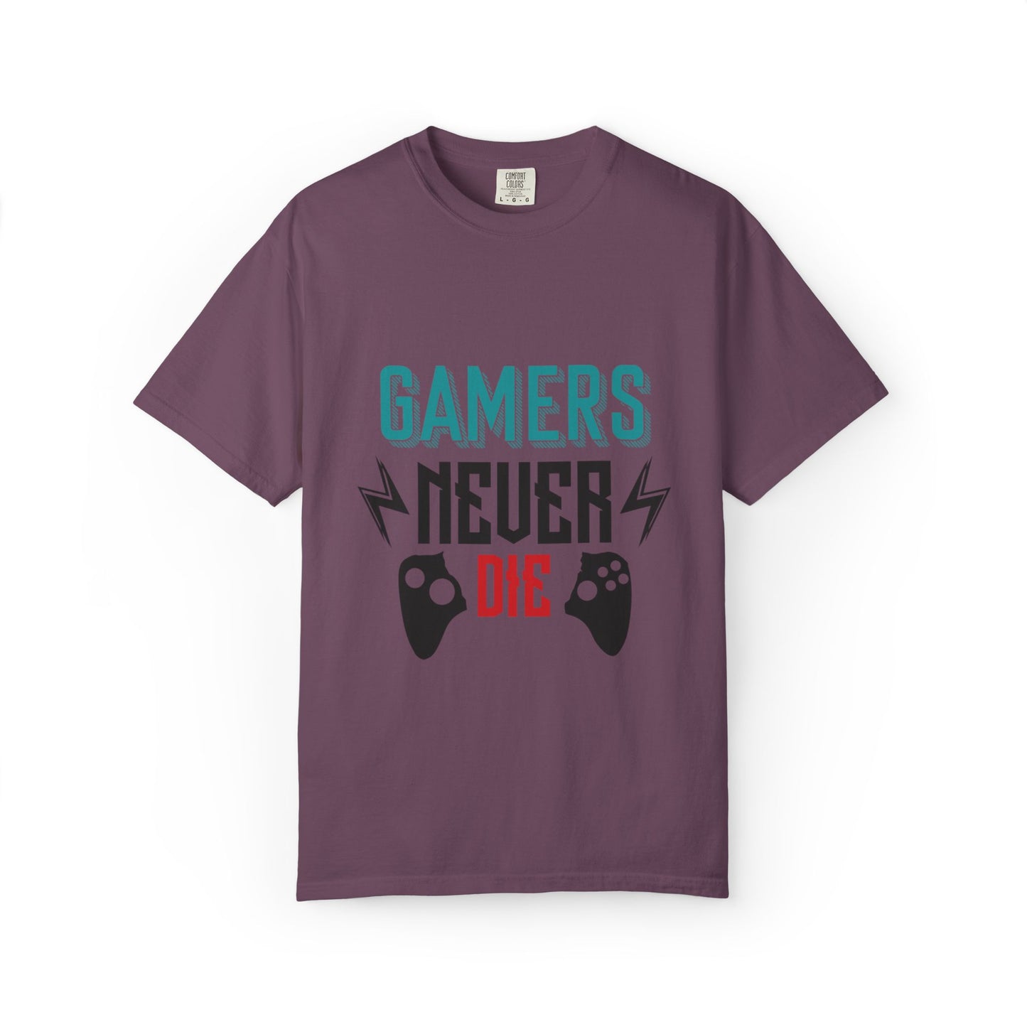 Gamers Never Die Warriors Tee Non-Stop Playing Obsession Mastery Thrill Unisex Heavy Cotton T-Shirt