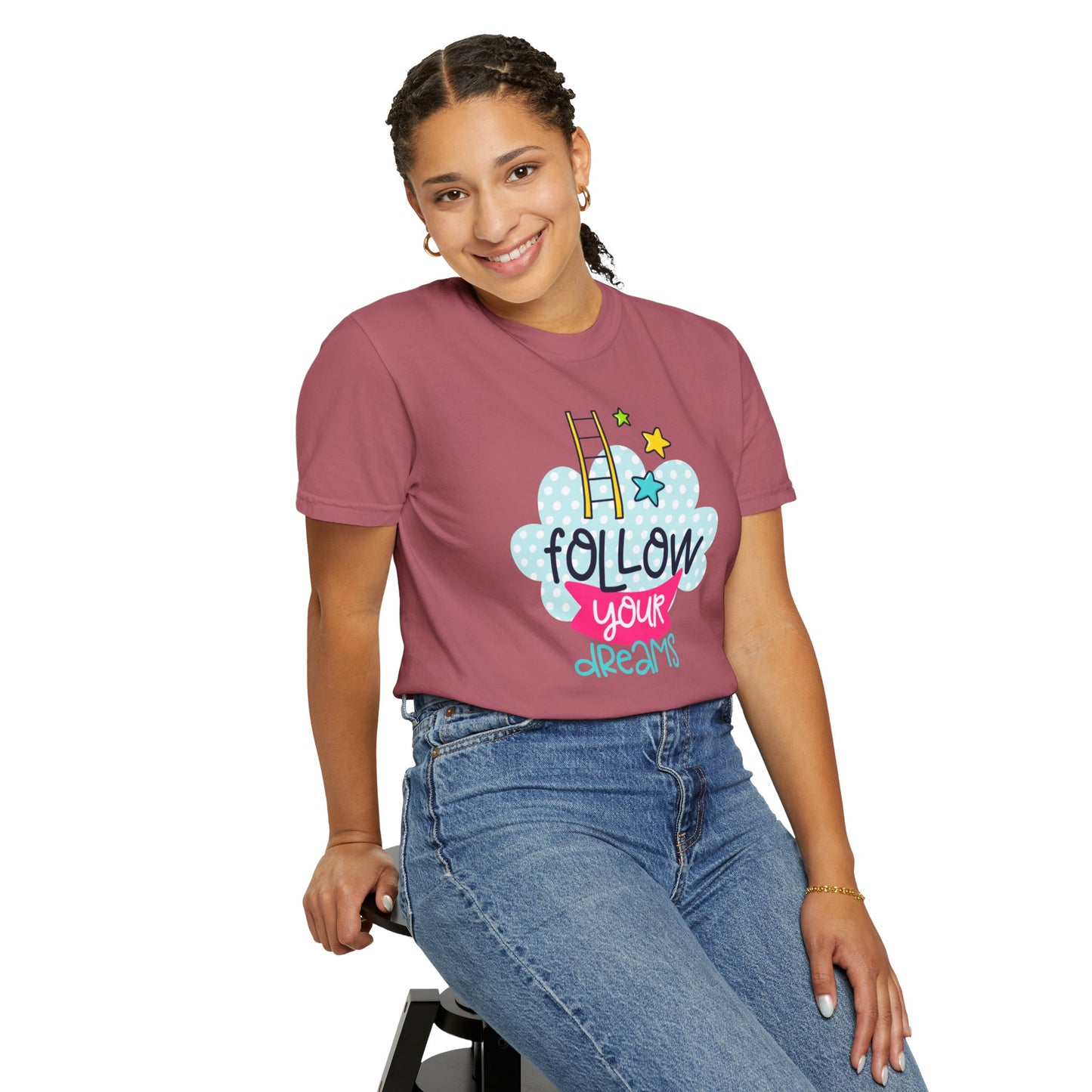 Follow Your Dreams Aspiration Determination Courage Night Wishes Unisex Heavy Cotton T-Shirt
