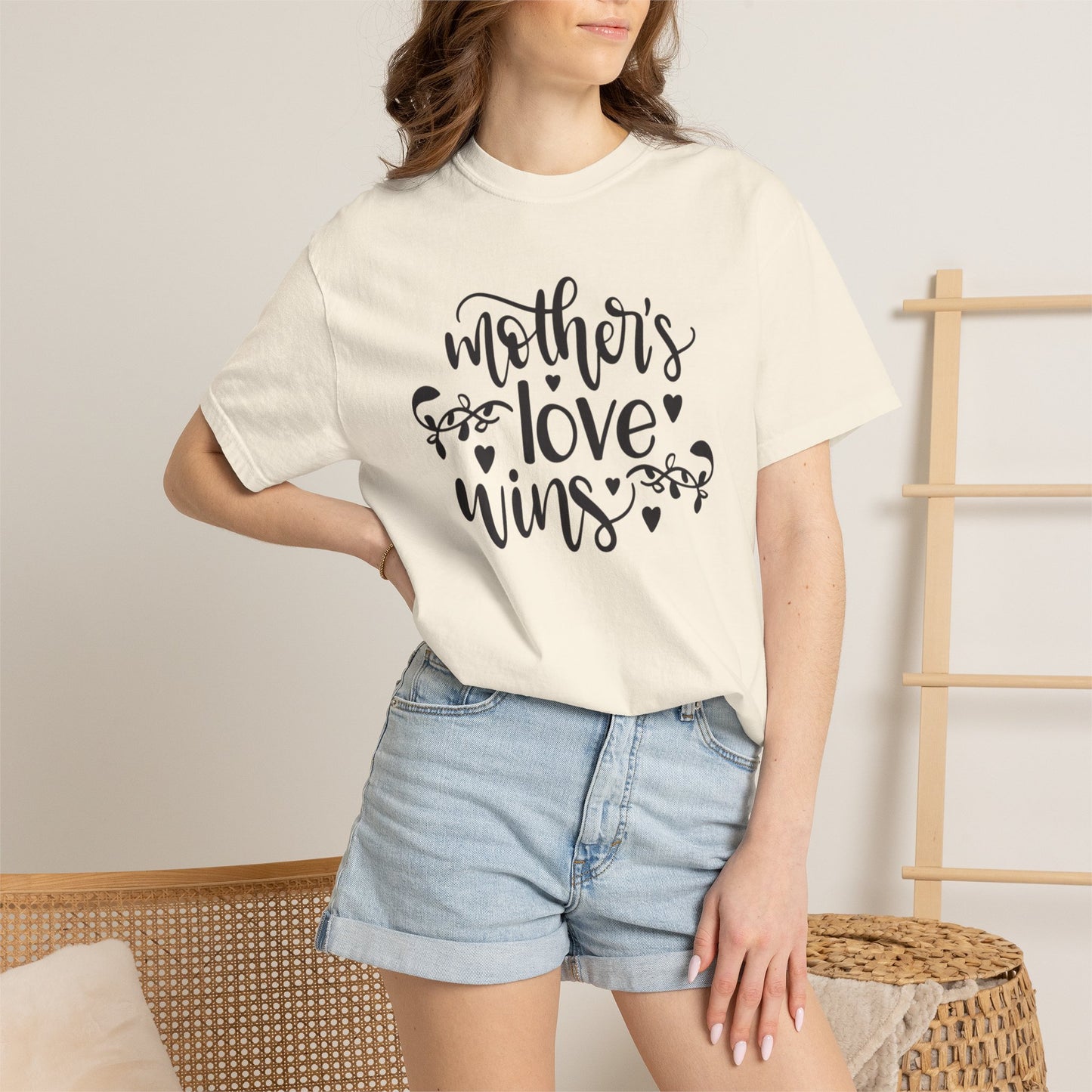 Mothers Love Wins Priceless Strong Tee Motherhood Supermom Life Giver Unconditional Care Unisex Heavy Cotton T-Shirt