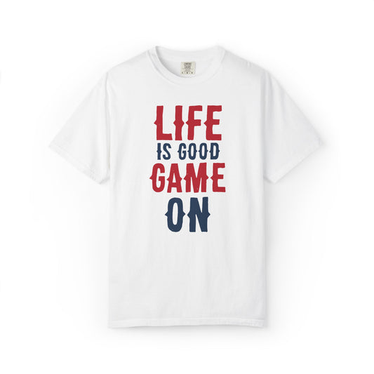 Life Is Good Game On Baseball Player Grand Slam Performers Tee Infield Magicians Batting Champions Unisex Heavy Cotton T-Shirt
