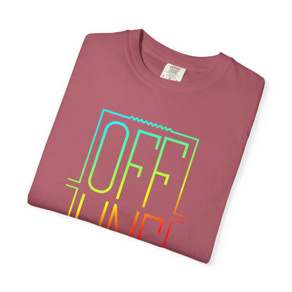 Offline Graphic T-Shirt — Retro Neon Text Tee