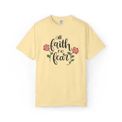 All Faith No Fear Stop Wishing Start Doing Action Goal Setting Modern Tee Achievement Self-Improvement Unisex Heavy Cotton T-Shirt