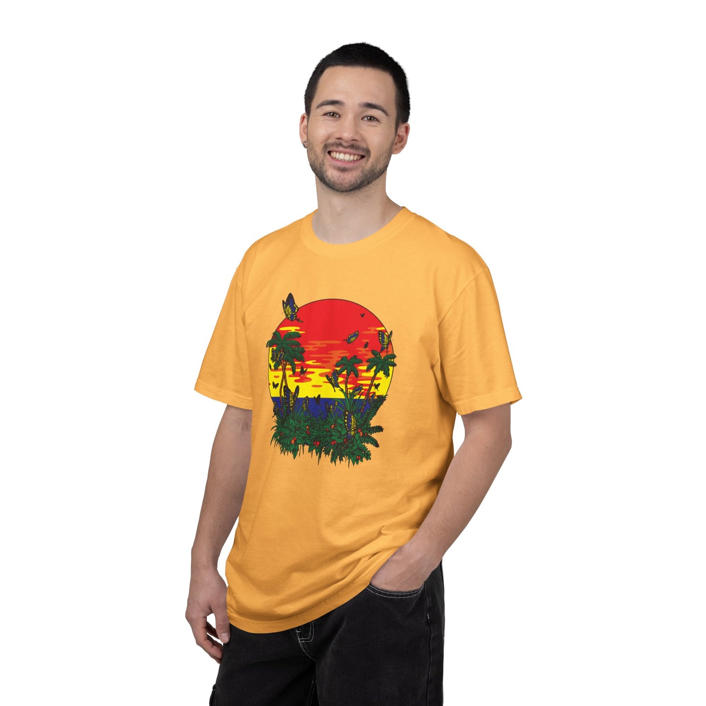 Palm Trees Island Summer Trendy Tee Sunshine Days Ice Cream Summer Camp Beachcombing Anchor Unisex Heavy Cotton T-Shirt