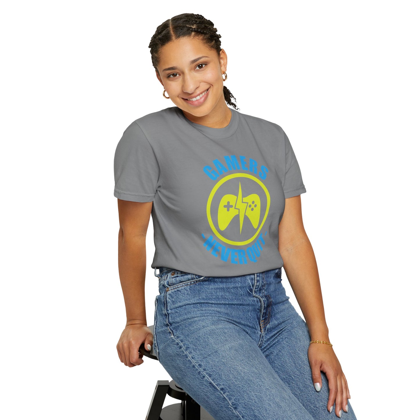 Inspirational Gamers Never Quit Virtual Immortality Forever A Gamer Immortalized In Pixels Unisex Heavy Cotton T-Shirt