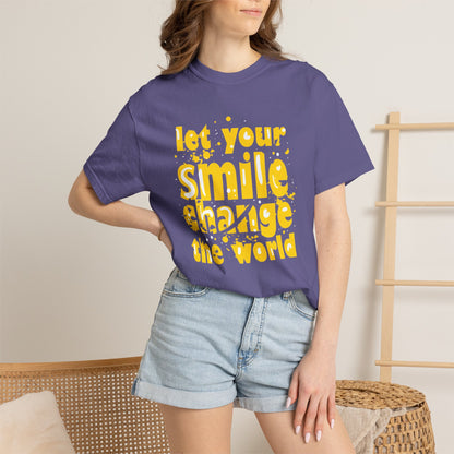 Let Your Smile Change The World Kindness Heartfelt Compliments Tee Thoughtful Gestures Love-Inspiration  Unisex Heavy Cotton T-Shirt