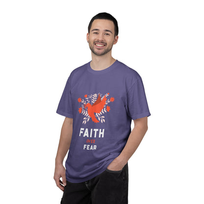 Faith Over Fear Stop Wishing Start Doing Action Goal Setting Modern Tee Achievement Self-Improvement Unisex Heavy Cotton T-Shirt