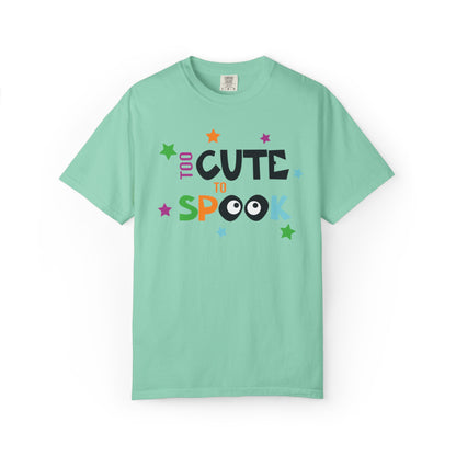 Too Cute To Spook Ghosts Halloween Funny Stylish Tee Spider webs Pumpkins Unisex Heavy Cotton T-Shirt