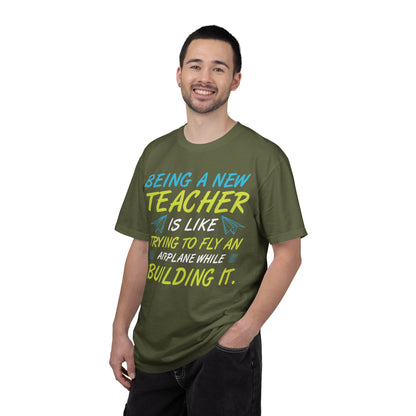 Exciting Being A New Teacher Is Like Trying To Fly An Airplane Professional Development Role Model Unisex Heavy Cotton T-Shirt