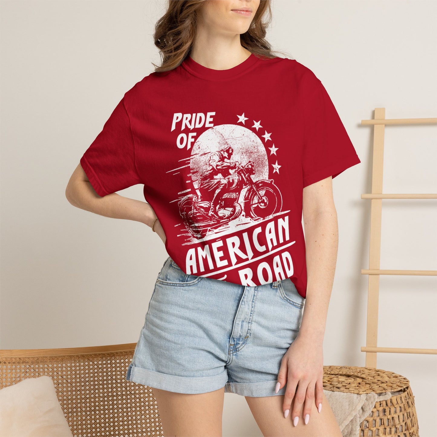 Vintage Pride Of The American Road 1973 Nostalgic Trendy Tee Motorcycle Classic Ride Legendary Bike Unisex Heavy Cotton T-Shirt