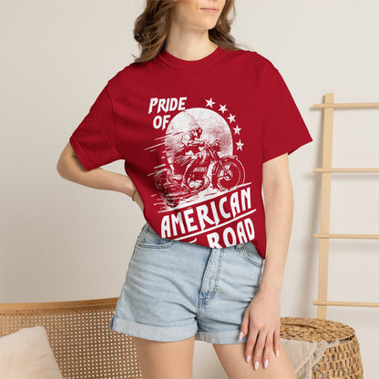 Vintage Pride Of The American Road 1973 Nostalgic Trendy Tee Motorcycle Classic Ride Legendary Bike Unisex Heavy Cotton T-Shirt