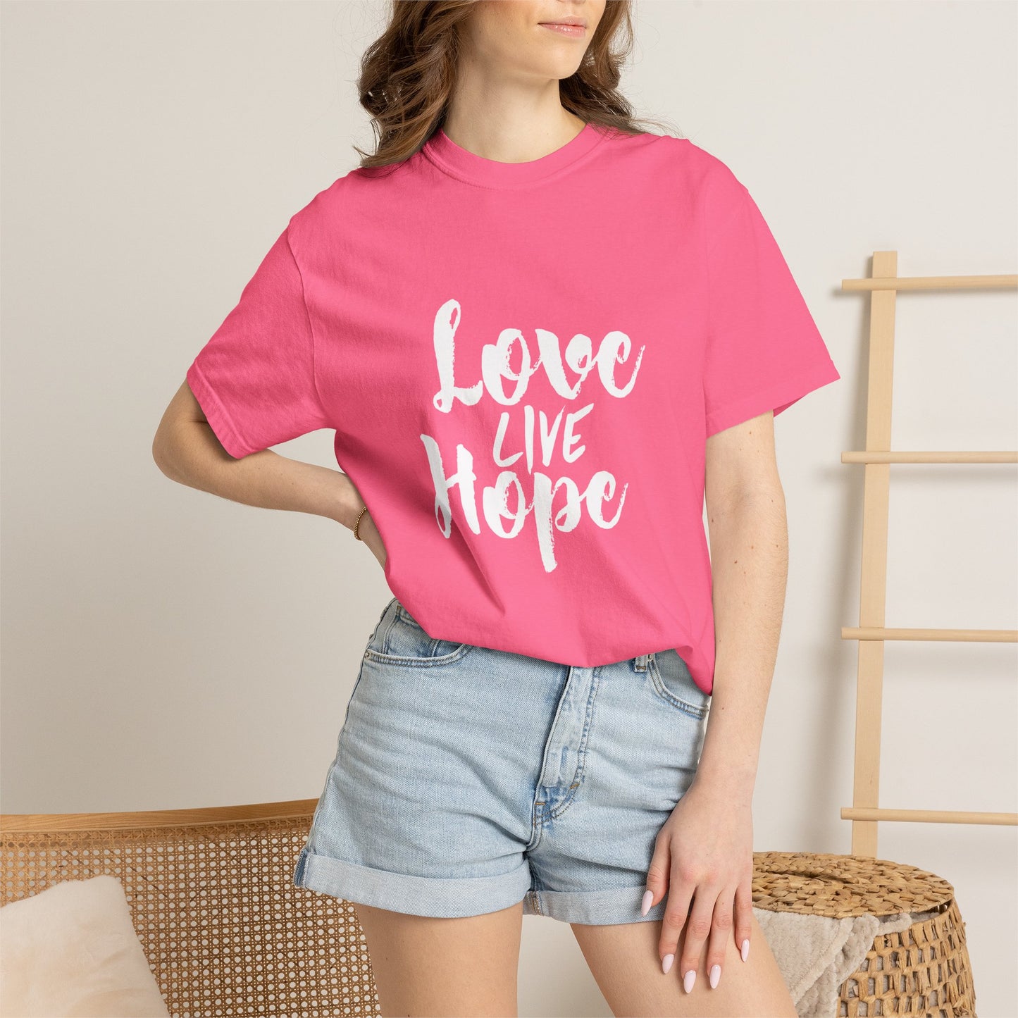 Love live hope Modern Tee Achievement Self-Improvement Unisex Heavy Cotton T-Shirt