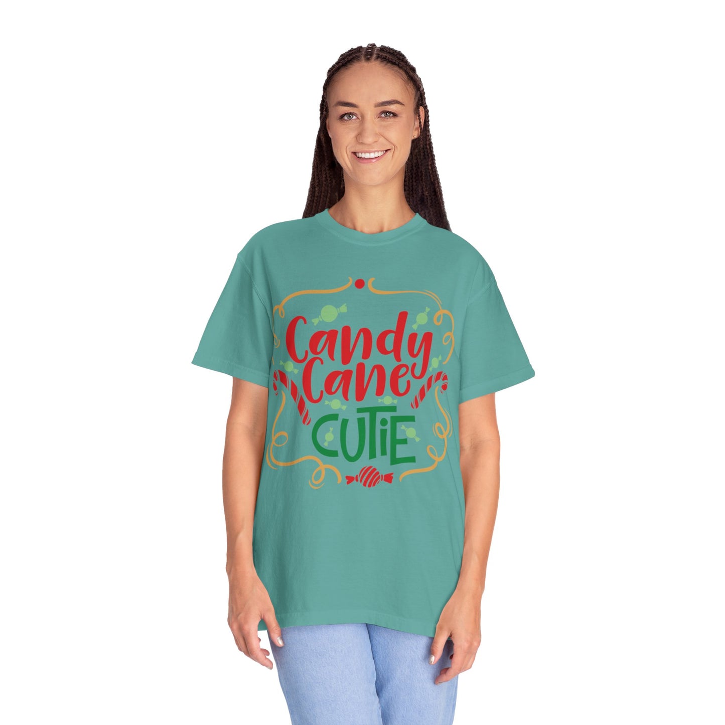 Candy Cane Cutie Enjoying Tee Tiny Helpers Jingle Bell Bling Festival Season Merry Christmas Unisex Heavy Cotton T-Shirt