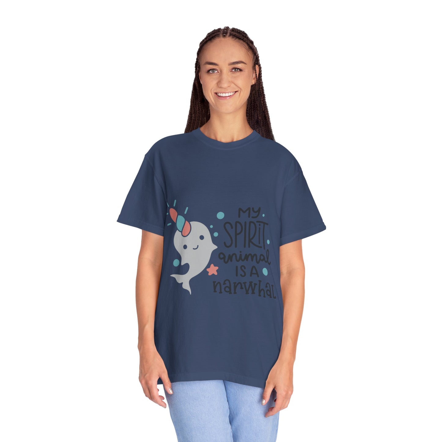 My Spirit Animal Is a Narwhal Unicorn Of The Sea Tusk Tee Inuit Culture Migration Unisex Heavy Cotton T-Shirt