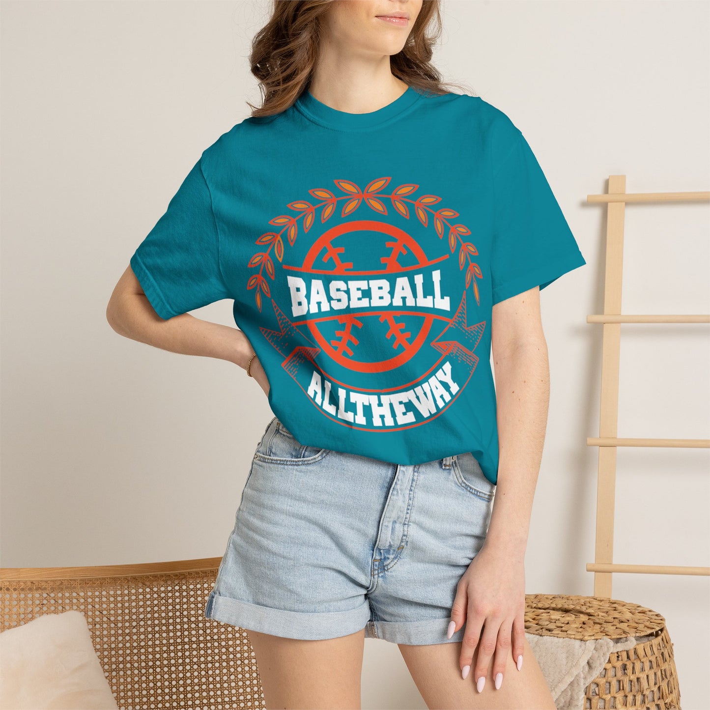 Funny Baseball All The Way Athletic Sarcastic Enthusiasm Pitcher Fastball Sports Loyalty  Unisex Heavy Cotton T-Shirt