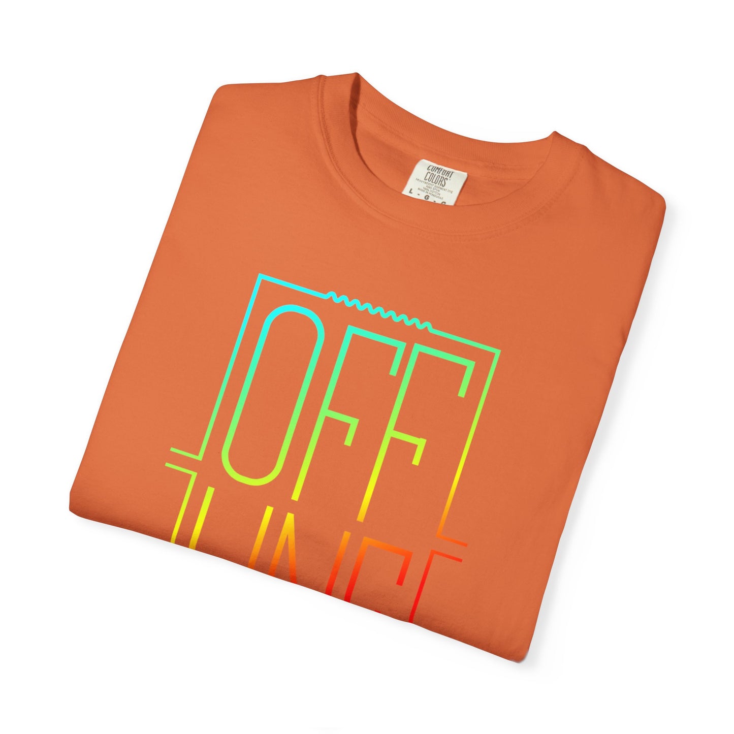 Offline Graphic T-Shirt — Retro Neon Text Tee