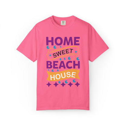 Enjoyable Home Sweet Beach House Beach Life Sun Sand Sea Seashells Sea Breeze Beach Sun Glasses  Unisex Heavy Cotton T-Shirt