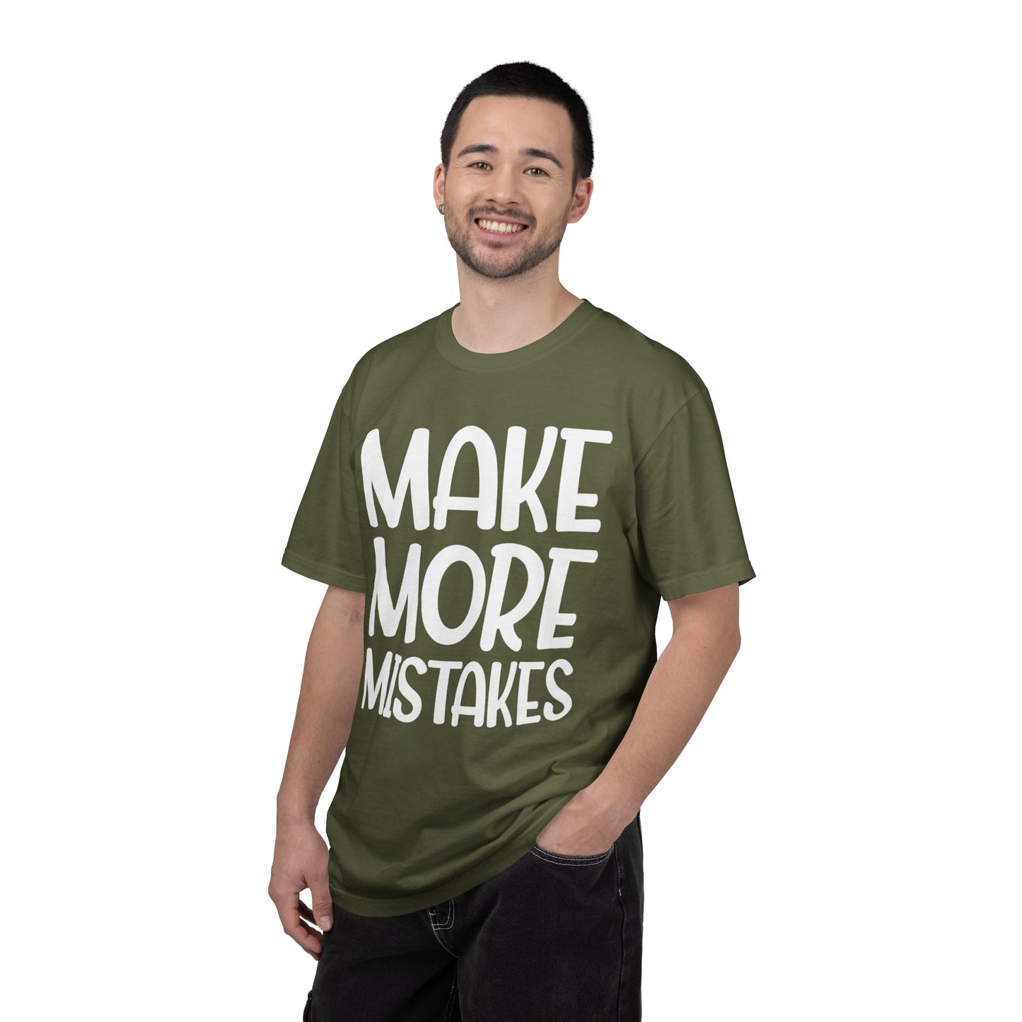 Make More Mistakes Trendy Tee Learning Journey Empowerment Creative Passionate Hard Work Keep Trying Unisex Heavy Cotton T-Shirt