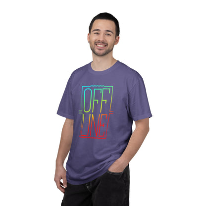 Offline Graphic T-Shirt — Retro Neon Text Tee