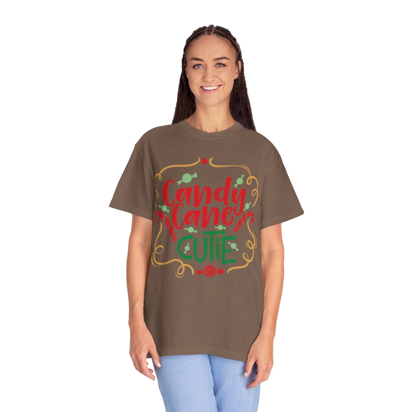 Candy Cane Cutie Enjoying Tee Tiny Helpers Jingle Bell Bling Festival Season Merry Christmas Unisex Heavy Cotton T-Shirt