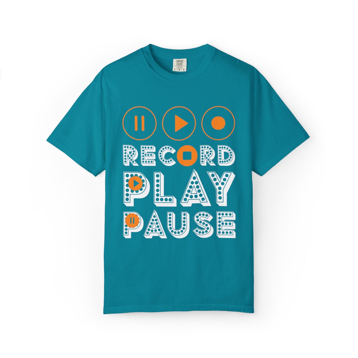 Thrilling Record Play Pause Playback Actions Sound Management Audio Functions Unisex Heavy Cotton T-Shirt
