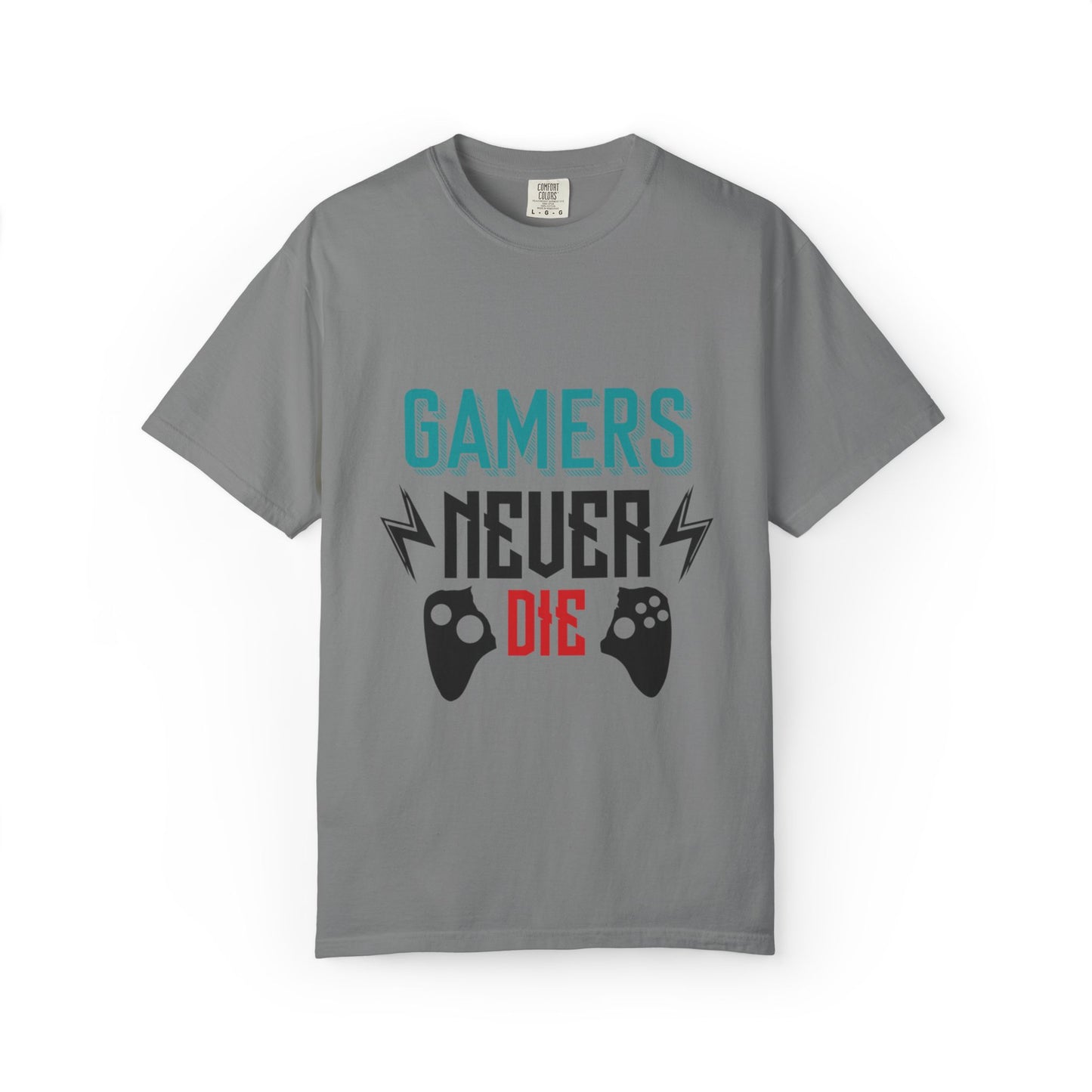 Gamers Never Die Warriors Tee Non-Stop Playing Obsession Mastery Thrill Unisex Heavy Cotton T-Shirt