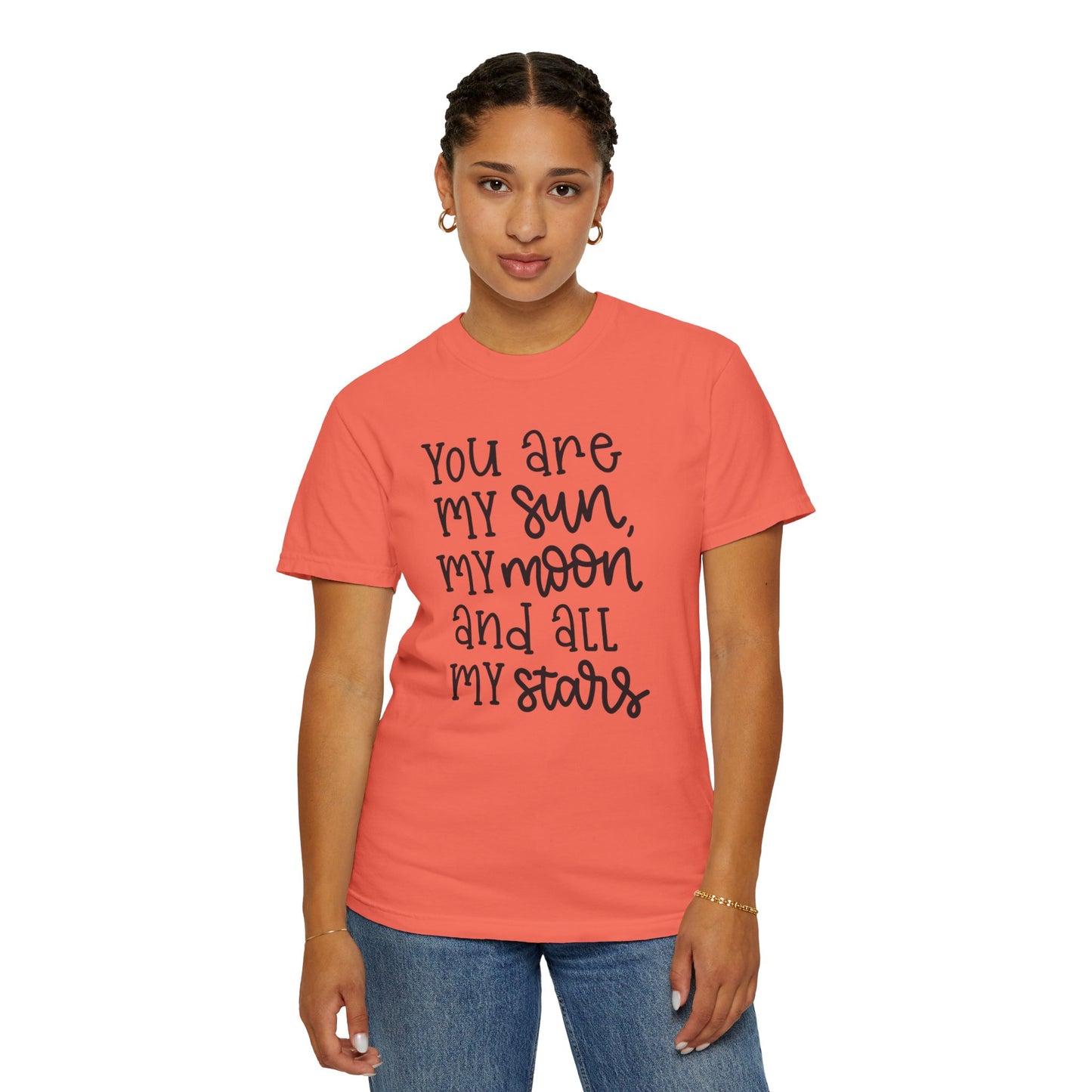 You Are My Sun My Moon And All My Stars Lovers Tee Hug Rainbow Passion Unconditional Soulful Connection Unisex Heavy Cotton T-Shirt