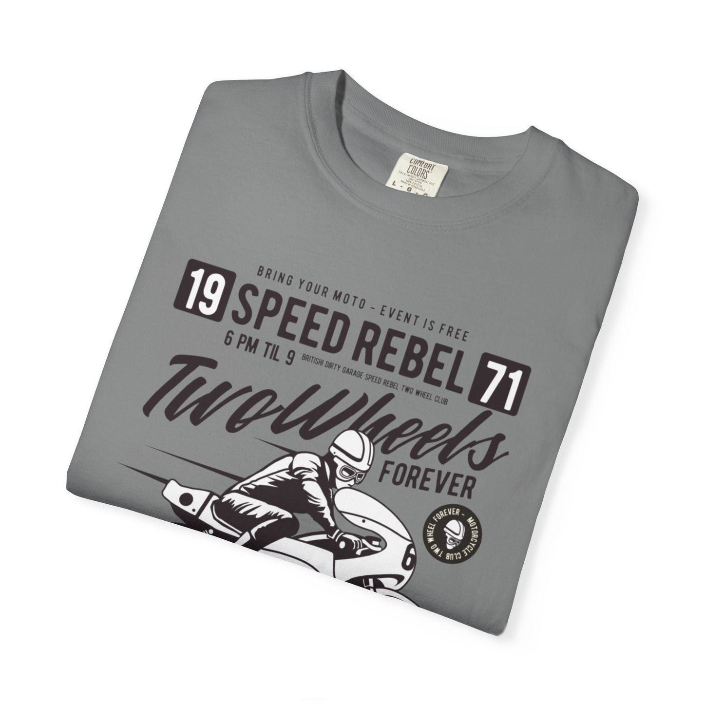 Speed Rebel Two Wheels Custom Engine Club Motorbike Lovers Trendy Tee High-speed Rider Adventure Racer Unisex Heavy Cotton T-Shirt
