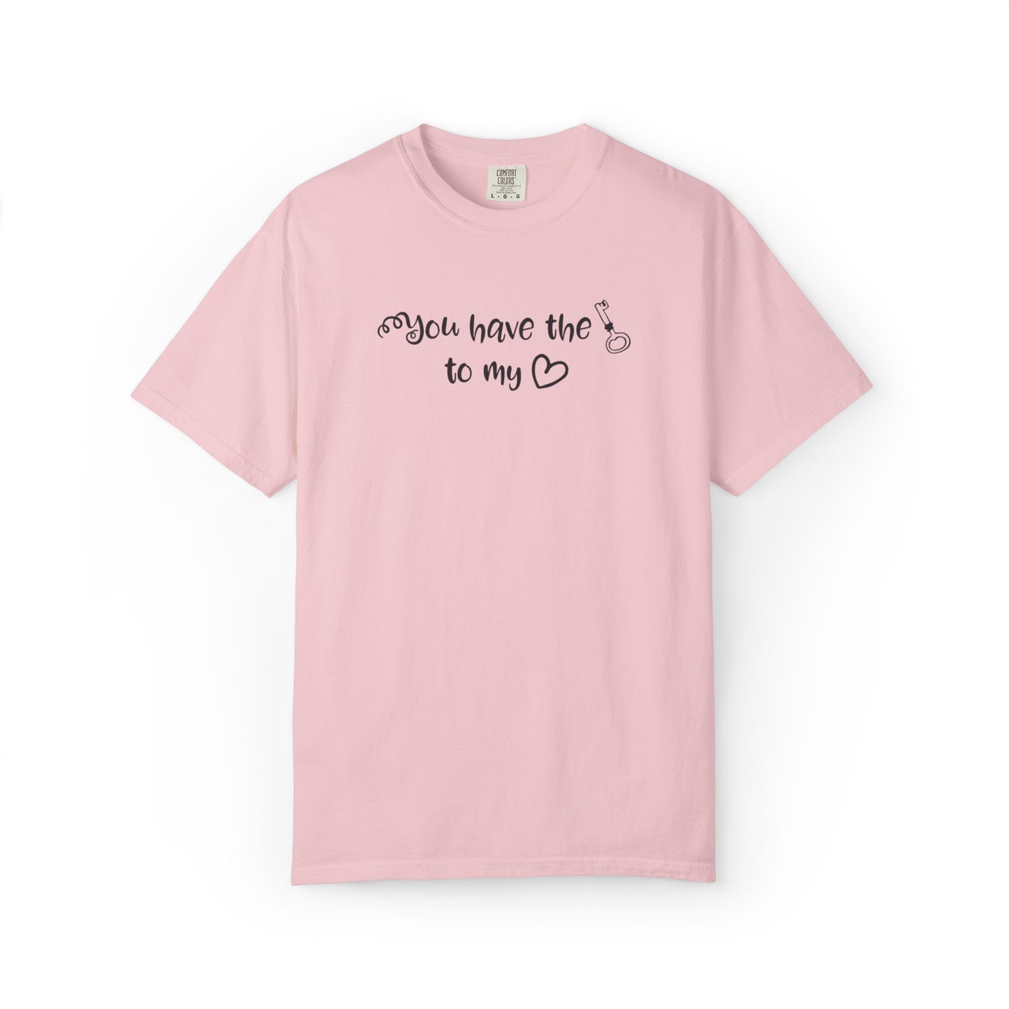 You Have The Key To My Heart Emotional Bond Affection Lovers Tee Romantic Relationship Forever Support Way Heavy Cotton T-Shirt