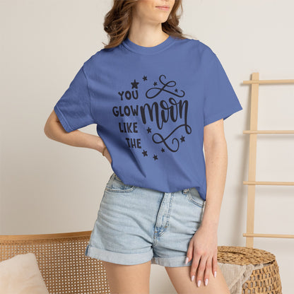 You Glow Like The Moon Inner Beauty Fashion Tee Body Positivity Wellness Forever Young Healthy lifestyle Unisex Heavy Cotton T-Shirt