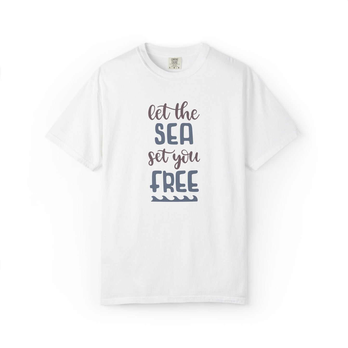 Let The Sea Set You Free Summer Tee Sunshine Days Ice Cream Camping Beachcombing Unisex Heavy Cotton T-Shirt
